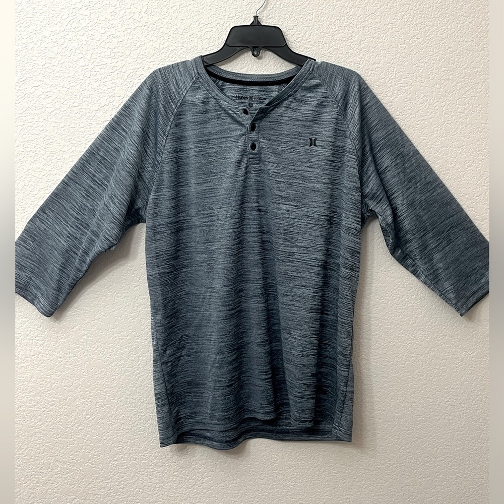 Hurley Buckle Men’s 3/4 Sleeve Heathered Henley Size XL